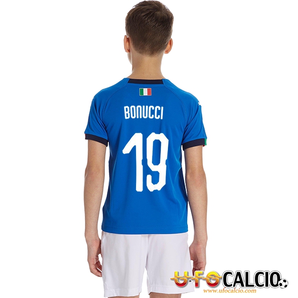 Prima Maglia Nazionale Italiana Calcio Bambino (BONUCCI 19) 2018 2019