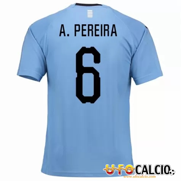 Prima Maglia Nazionale Uruguay (A.Pereira 6) Calcio 2018 2019