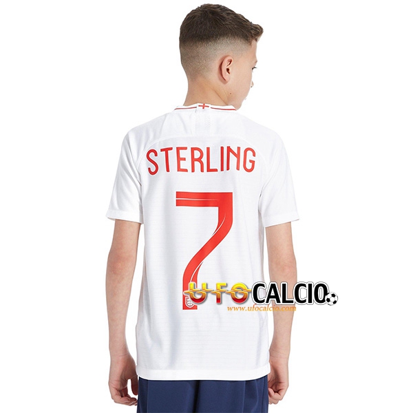Prima Maglia Nazionale Inghilterra Bambino (Sterling 7) Calcio 2018 2019