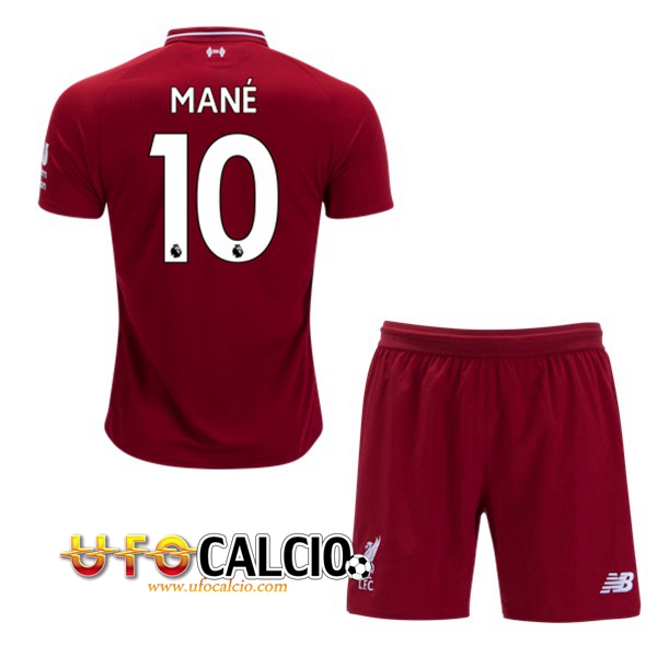 Prima Maglia FC Liverpool (Mane 10) Bambino 2018 2019 + Pantaloncini