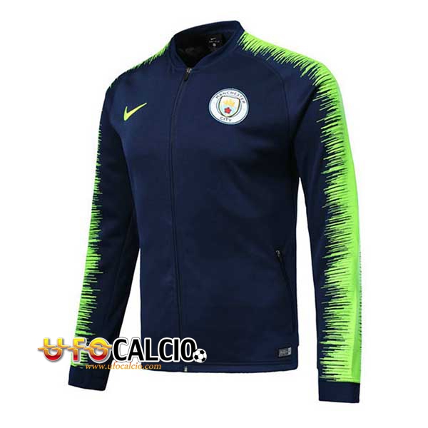 Giacca Calcio Manchester City Blu scuro/Verde 2018 2019