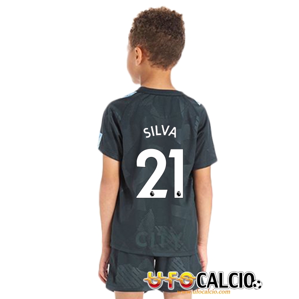 Terza Maglia Manchester City (SILVA 21) Bambino 2017 2018 + Pantaloncini