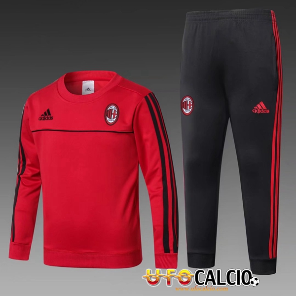 Nuova Tuta Calcio AC Milan Bambino Bianco 2017-2018 (Felpa Allenamento +  Pantaloni)