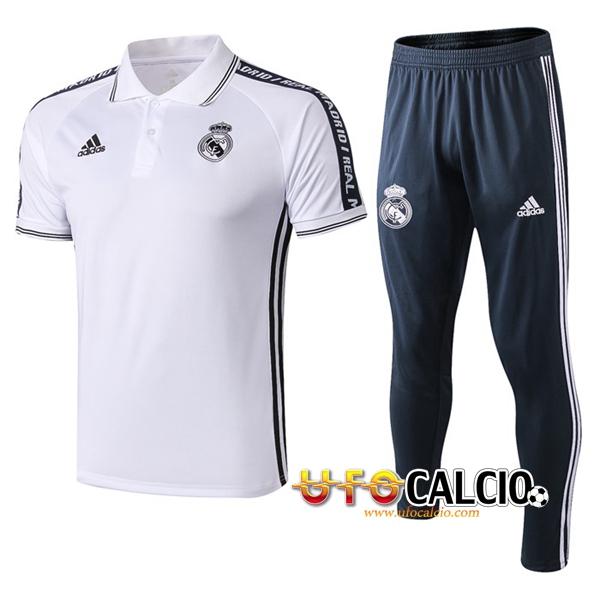 Kit Maglia Polo Real Madrid + Pantaloni Bianco 2019 2020