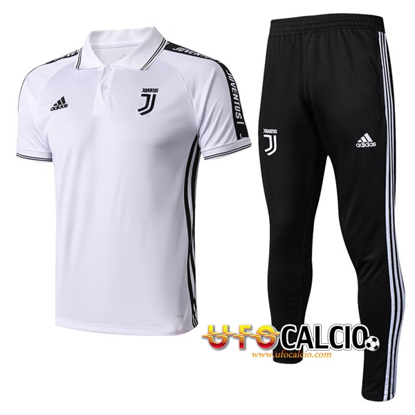 Kit Maglia Polo Juventus + Pantaloni Bianco 2019 2020