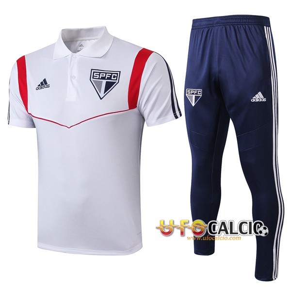 Kit Maglia Polo Sao Paulo FC + Pantaloni Bianco 2019 2020