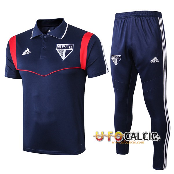 Kit Maglia Polo Sao Paulo FC + Pantaloni Blu Scuro 2019 2020