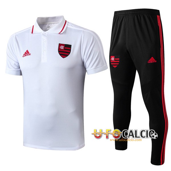 Kit Maglia Polo Flamengo + Pantaloni Bianco 2019 2020