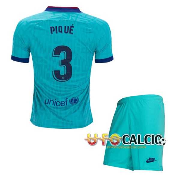 Nuova Maglia Calcio FC Barcellona PIQUE 3 Bambino Terza 2019 2020