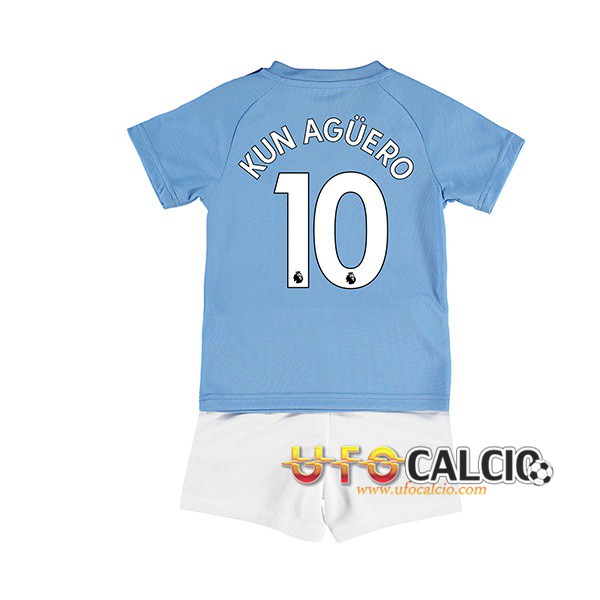 Maglia Calcio Manchester City (KUN AGUERO 10) Bambino Prima 2019 2020