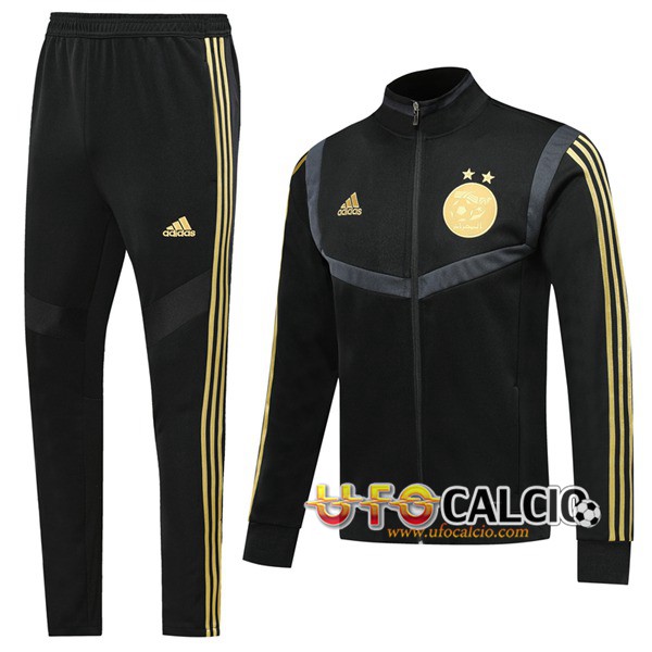 Nuova Tuta Calcio Algeria Nero 2019 2020 Giacca Pantaloni