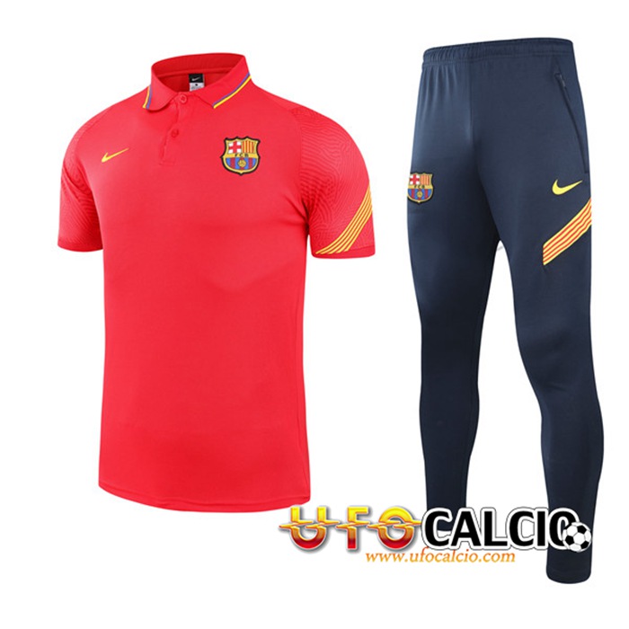Kit Maglia Polo FC Barcellona + Pantaloni Rosso 2021/2022