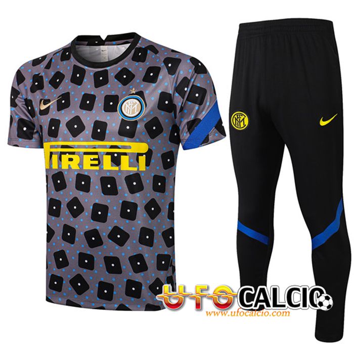 Kit Maglia Allenamento Inter Milan + Pantaloni Nero/Grigio 2021/2022