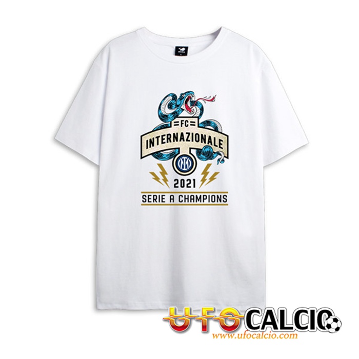 T Shirt Allenamento Inter Milan Serie A Champions Bianca 2021