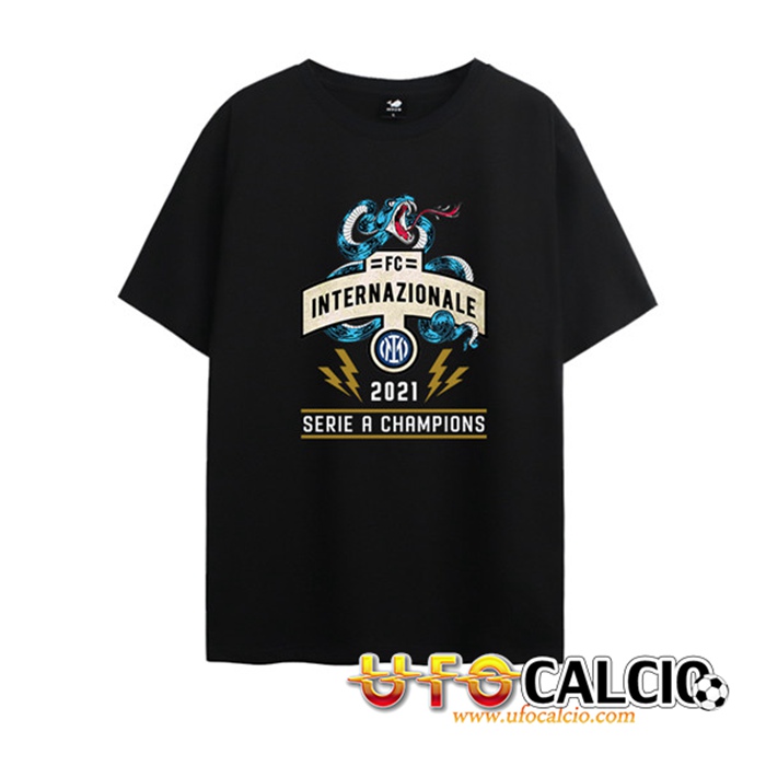 T Shirt Allenamento Inter Milan Serie A Champions Nero 2021