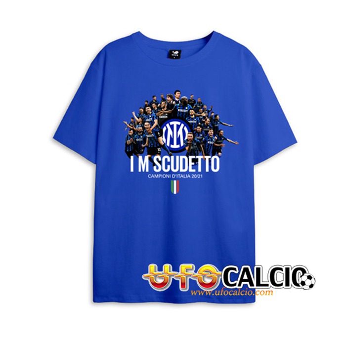 T Shirt Allenamento Inter IM Scudetto Blu 2021