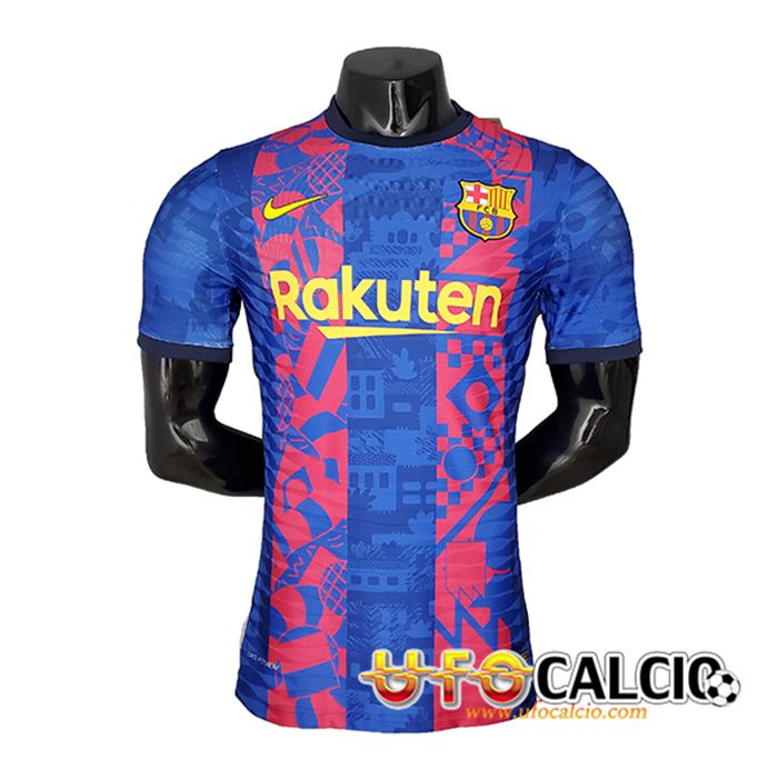 T Shirt Allenamento FC Barcellona Rosso/Blu 2021/2022