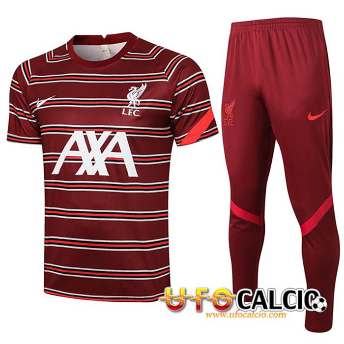 Kit Maglia Allenamento FC Liverpool + Pantaloni Rosso 2021/2022