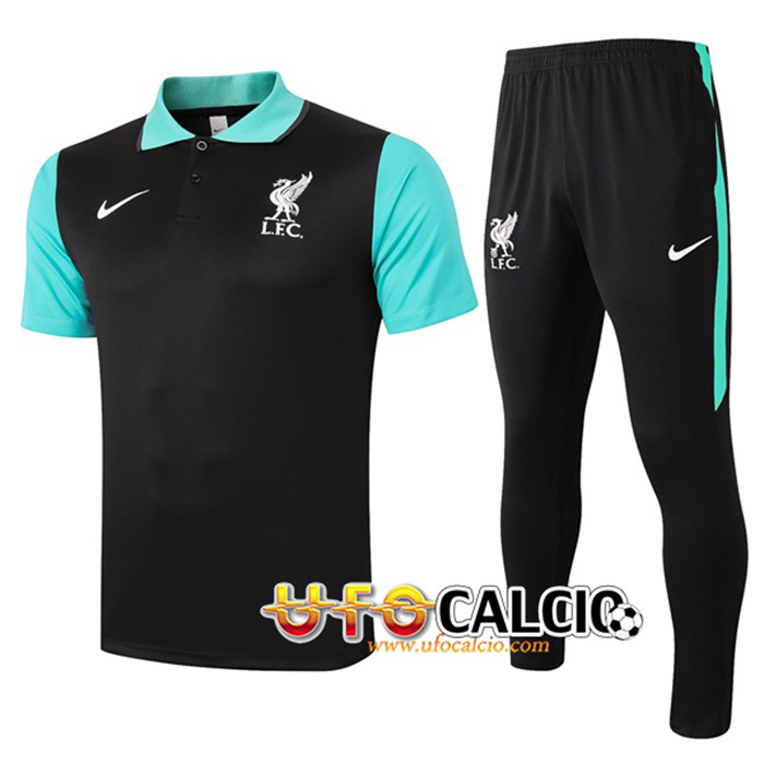 Kit Maglia Polo FC Liverpool + Pantaloni Nero 2020/2021