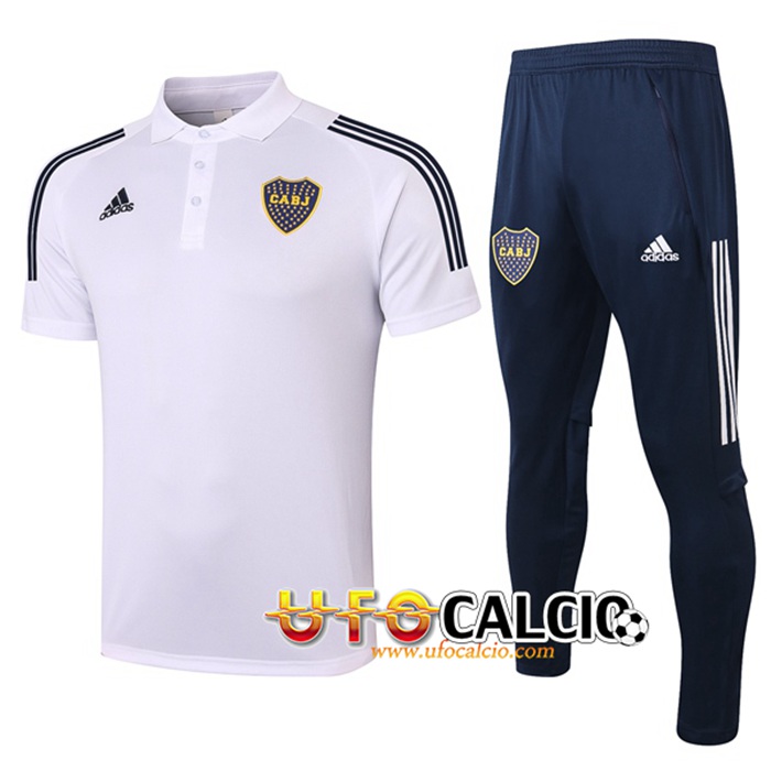 Kit Maglia Polo Boca Juniors + Pantaloni Bianca 2020/2021