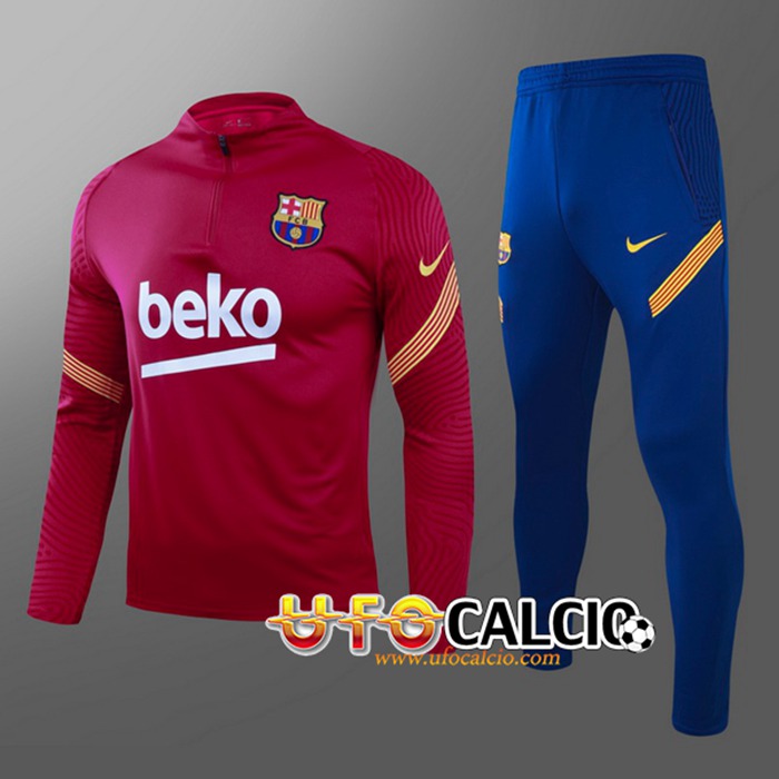 Insieme Tuta Calcio - Giacca FC Barcellona Bambino Rosso 2020/2021