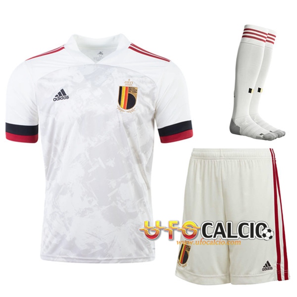 Kit Maglia Calcio Belgio Seconda (Pantaloncini+Calzettoni) UEFA Euro 2020