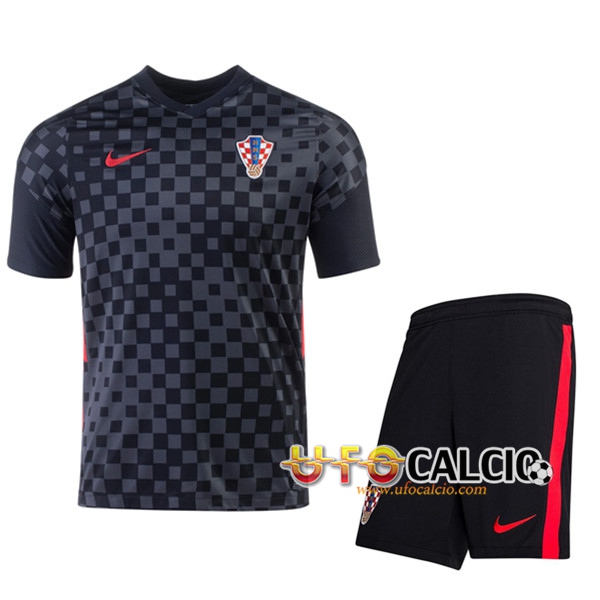 Kit Maglia Calcio Croazia Seconda + Pantaloncini UEFA Euro 2020