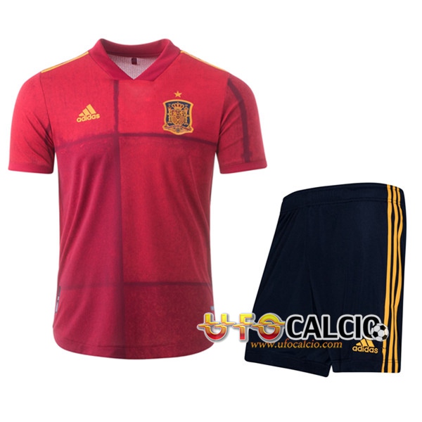 Kit Maglia Calcio Spagna Prima + Pantaloncini UEFA Euro 2020