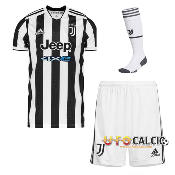 Kit Maglie Calcio Juventus Prima (Pantaloncini + Calzettoni) 2021/2022