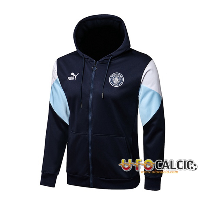 Giacca Con Cappuccio Manchester City Blu Navy/Blu/Bianca 2021/2022
