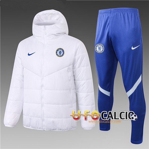 Piumino Calcio FC Chelsea Bianco + Pantaloni 2020 2021