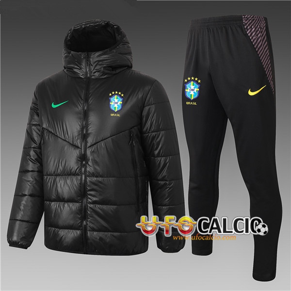 Piumino Calcio Brasile Nero + Pantaloni 2020 2021