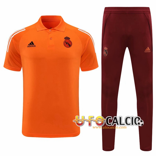Kit Maglia Polo Real Madrid + Pantaloni Arancione 2020/2021