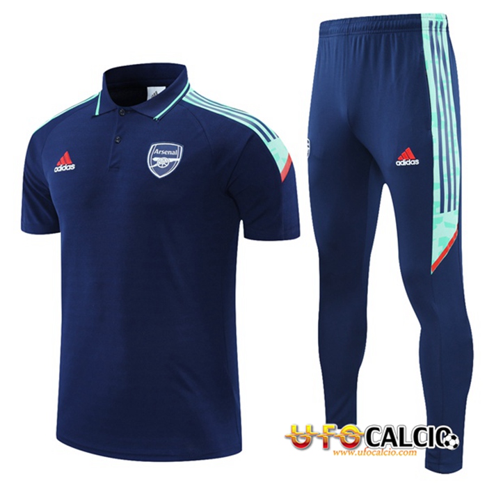 Kit Maglia Polo FC Arsenal + Pantaloni Bianca/Rosso 2021/2022
