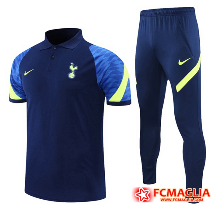 Kit Maglia Polo Tottenham Hotspur + Pantaloni Blu Navy/Verde 2021/2022