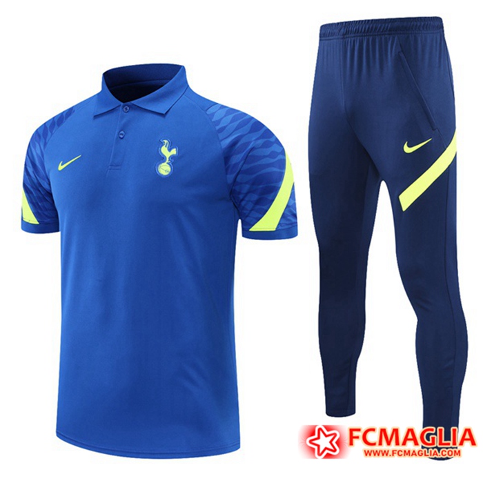 Kit Maglia Polo Tottenham Hotspur + Pantaloni Blu/Verde 2021/2022