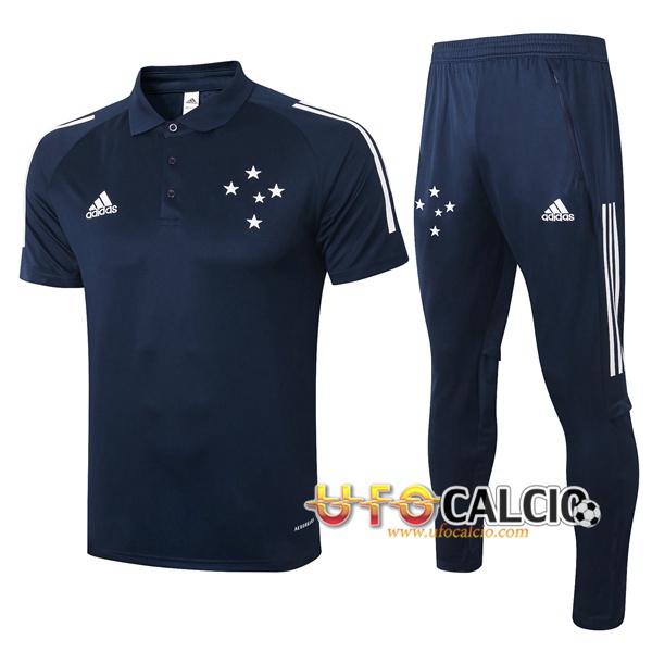 Kit Maglia Polo Cruzeiro EC + Pantaloni Blu Royal 2020 2021