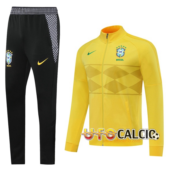 Tuta Calcio Brasile Giallo 2020 2021 (Giacca + Pantaloni)