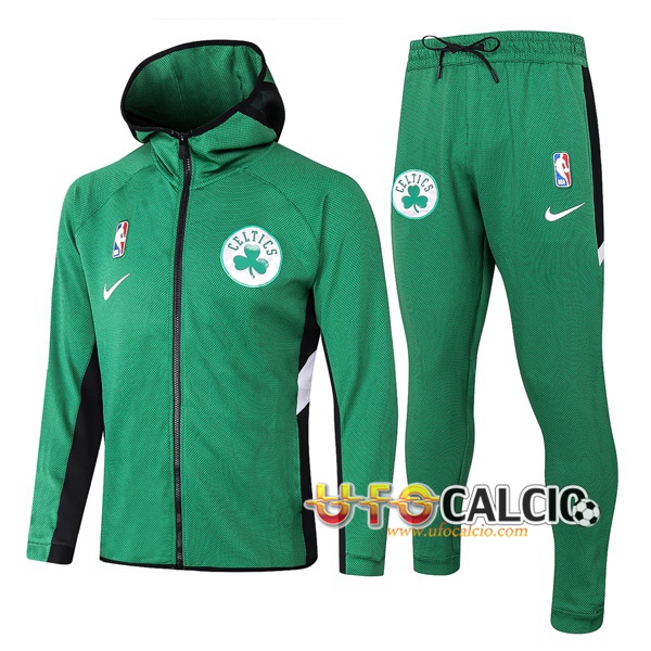 Tuta Calcio Boston Celtics Verde 2020 2021 (Giacca con cappuccio + Pantaloni)