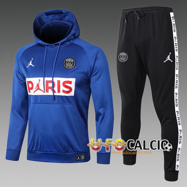 Tuta Calcio PSG Jordan Bambino Blu 2020 2021 (Giacca con cappuccio + Pantaloni)