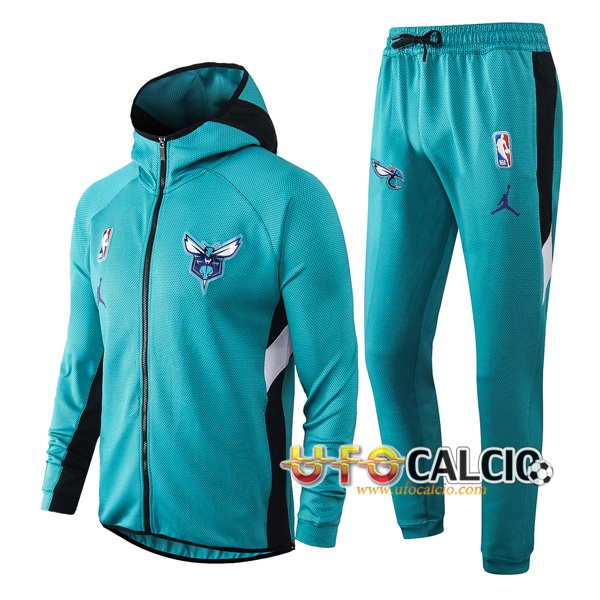Tuta Calcio Charlotte Hornets Blu Clair 2020 2021 (Giacca con cappuccio + Pantaloni)