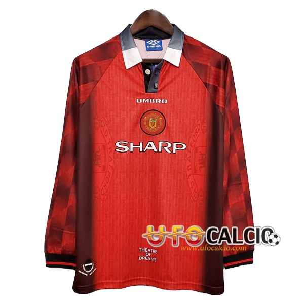 Maglia Calcio Manchester United Retro Prima Maniche lunghe 1996
