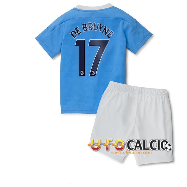 Maglia Calcio Manchester City (De Bruyne 17) Bambino Prima 2020 2021