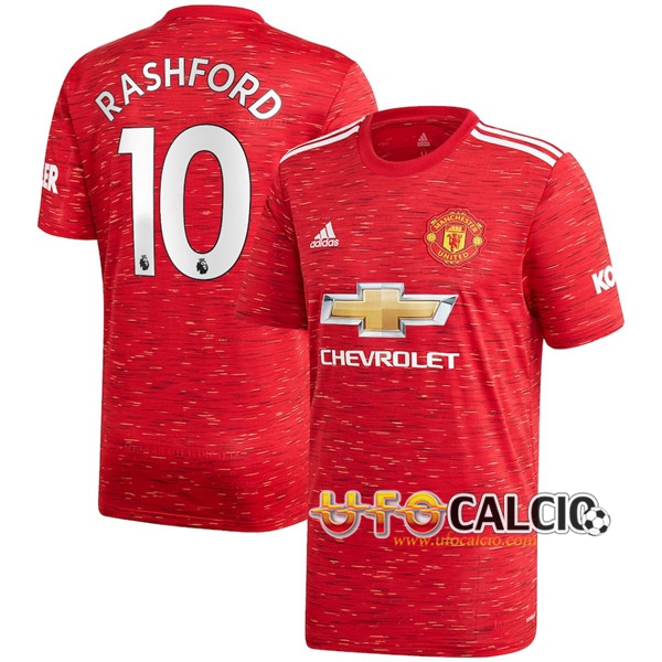 Maglia Calcio Manchester United (Rashford 10) Prima 2020 2021