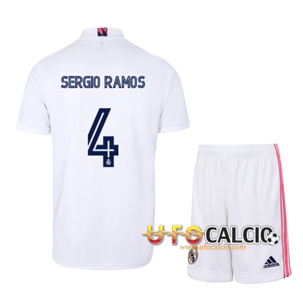 Maglia Calcio Real Madrid (SERGIO RAMOS 4) Bambino Prima 2020 2021