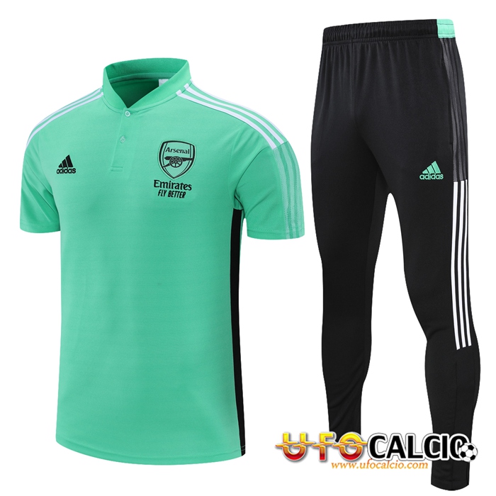 Kit Maglia Polo FC Arsenal + Pantaloni Vert/Nero 2021/2022