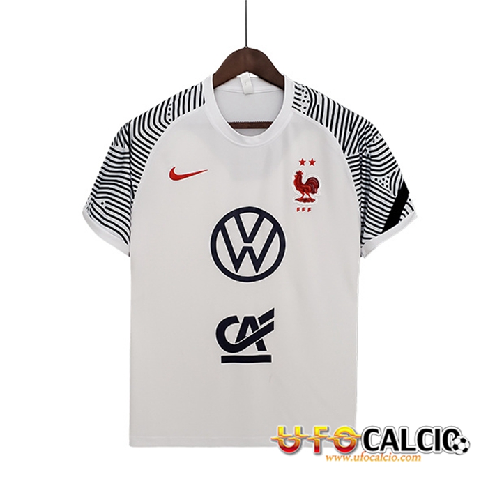 T Shirt Allenamento Francia Bianco 2022/2023