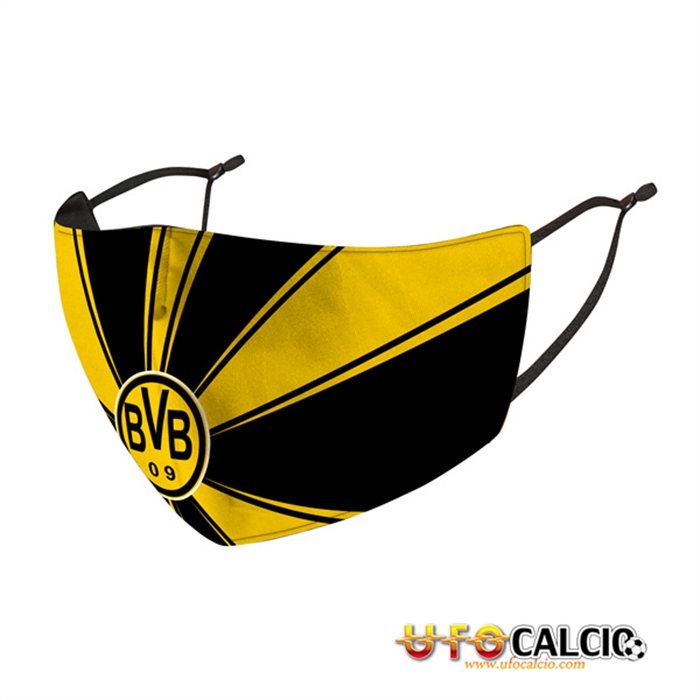 Mascherine Calcio Dortmund Nero/Giallo Reutilisable