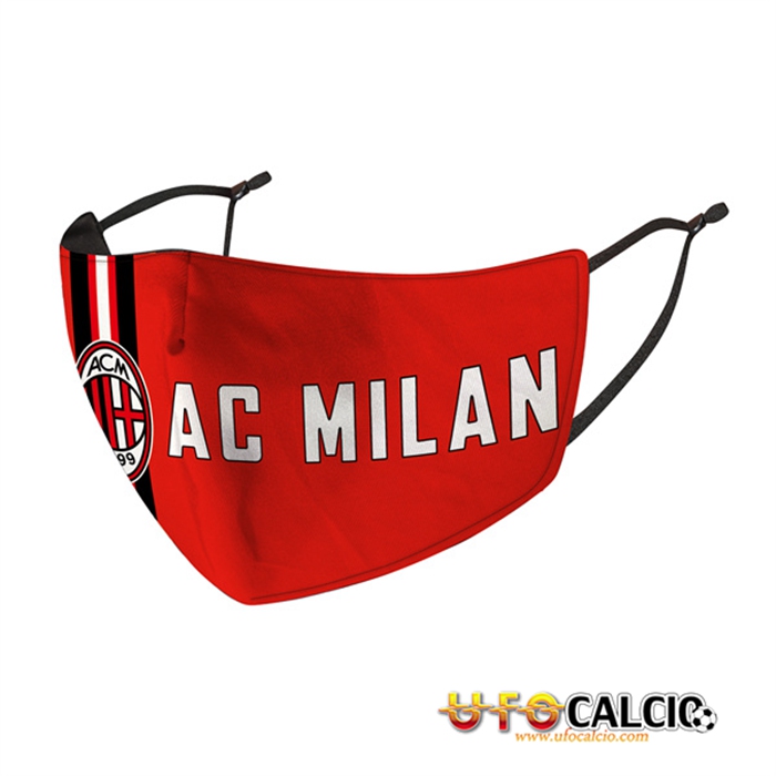 Mascherine Calcio AC Milan Rosso Reutilisable
