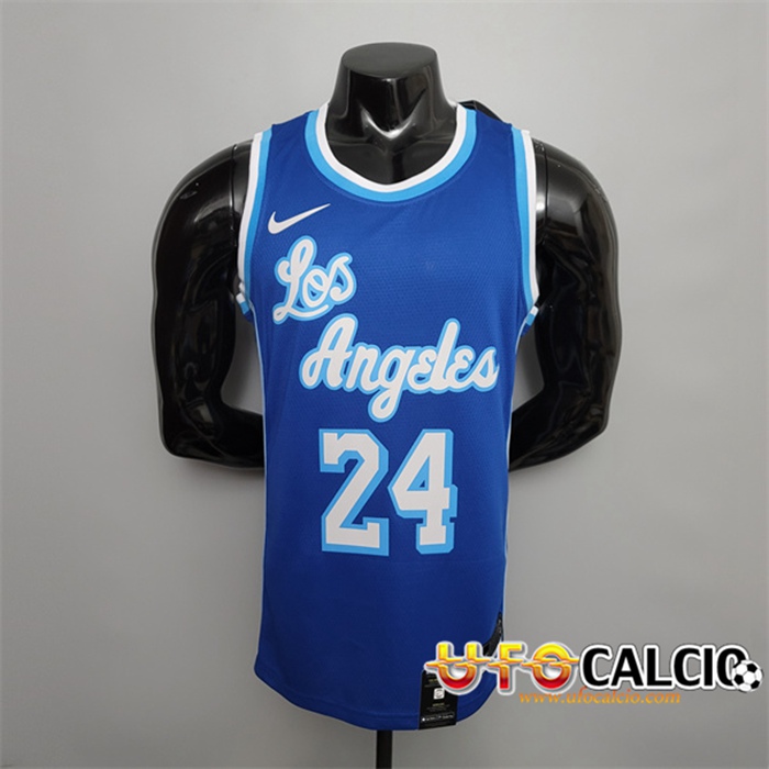 Negozio Nuova Maglia Los Angeles Lakers Bryant 24 Blu Retro Night